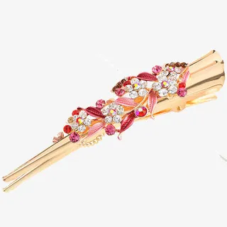 金色水晶发夹实物图免抠