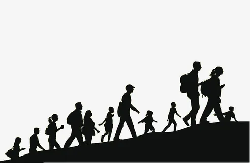 矢量背包客爬山剪影免抠图标元素