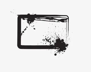 喷溅的水墨墨点边框免抠