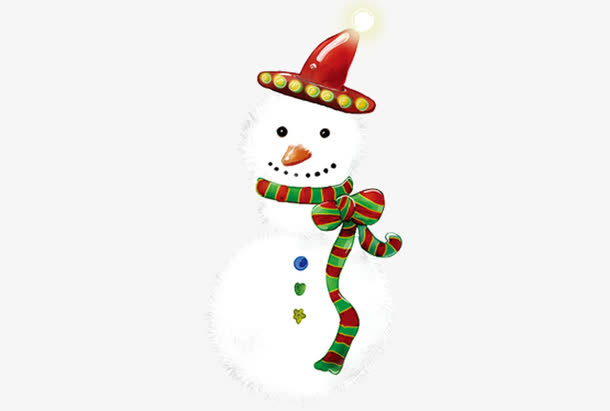 戴围巾的雪人免抠