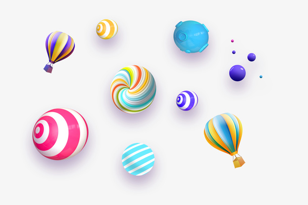 常用漂浮元素素材免抠漂浮几何图元素