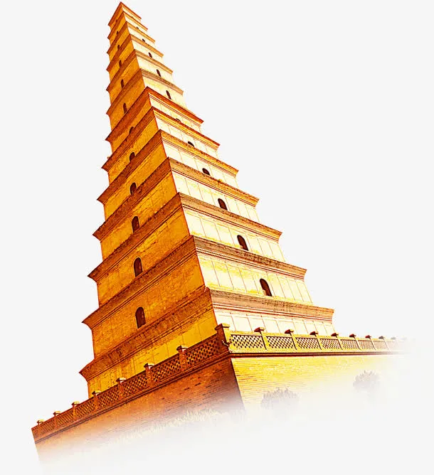 中国风大雁塔装饰免抠