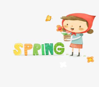 春天英文字母设计免抠
