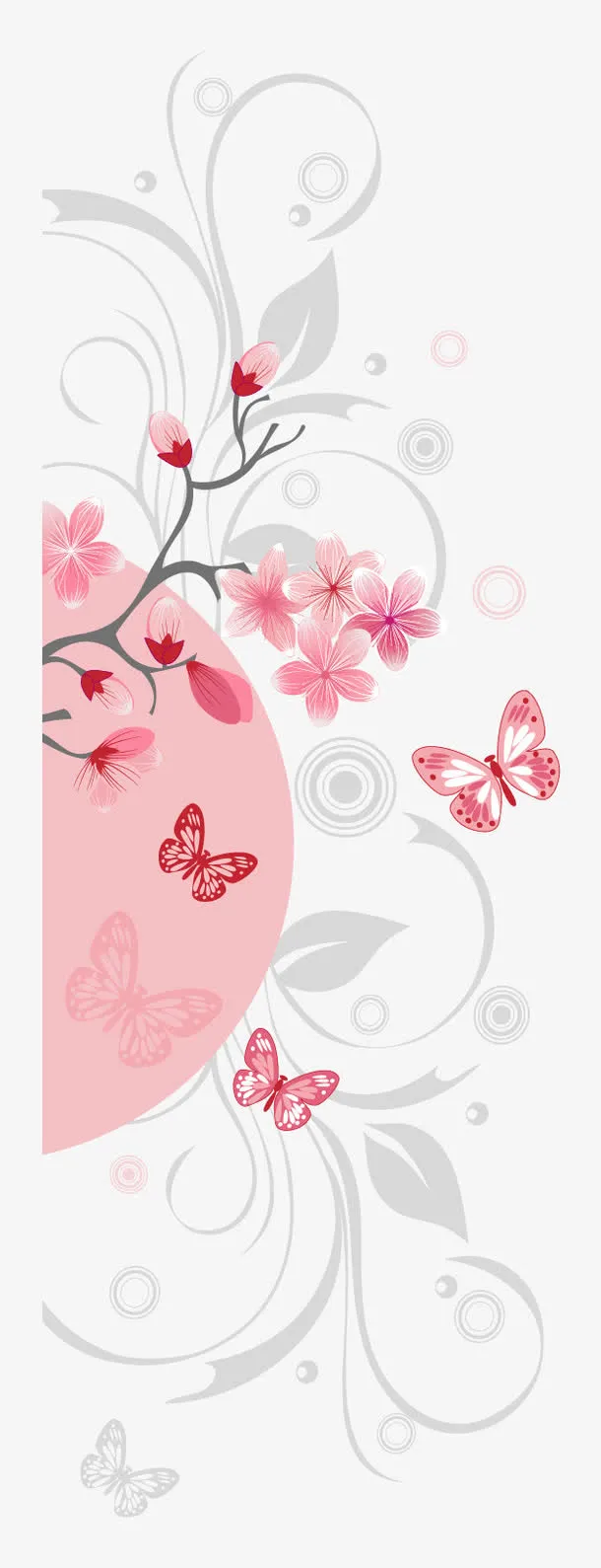 粉色日本樱花矢量免抠
