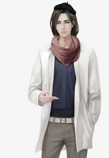 白衣画家手绘免抠