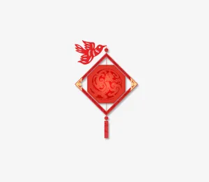 红色小年叼着的灯笼免抠