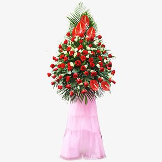 高大的玫瑰花开业花篮免抠