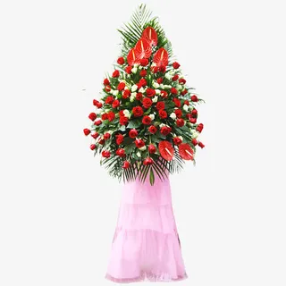 高大的玫瑰花开业花篮免抠