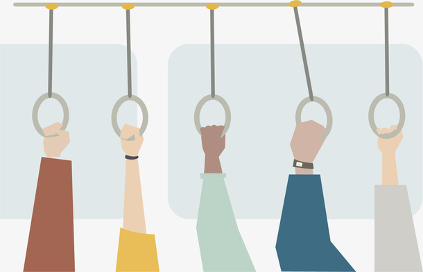 早高峰赶地铁公交的人免抠