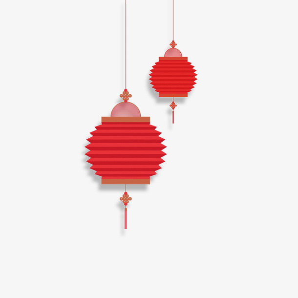 中国风新年红色灯笼装饰免抠