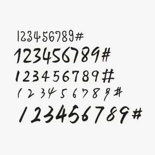 各种手写的阿拉伯数字免抠
