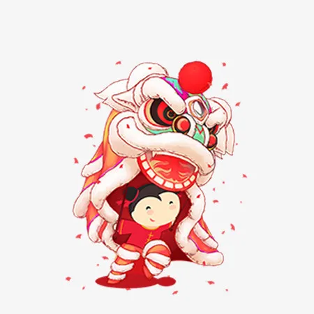 舞狮图案素材免抠