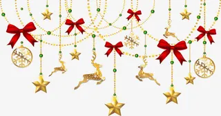 圣诞节金色麋鹿挂饰免抠