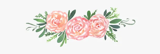 水彩手绘花环装饰带免抠