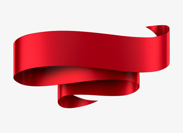 红色 丝带 png矢量免抠