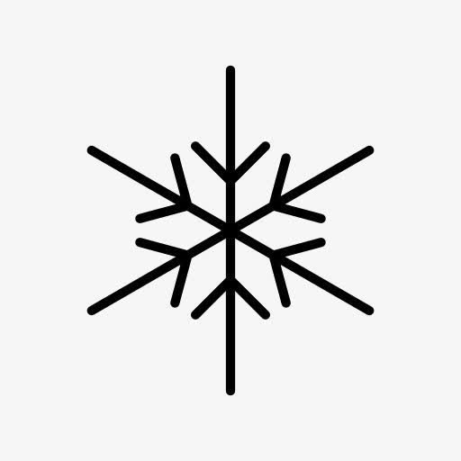 手绘黑色圣诞雪花免抠