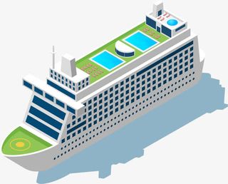 矢量客船素材免抠