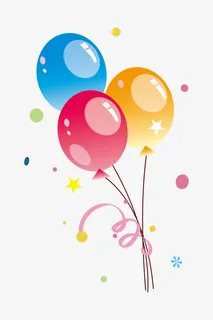 彩色卡通儿童气球装饰免抠