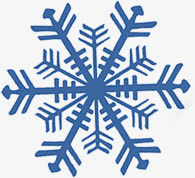 蓝色高清雪花图标免抠