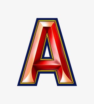 红色立体字母a免抠