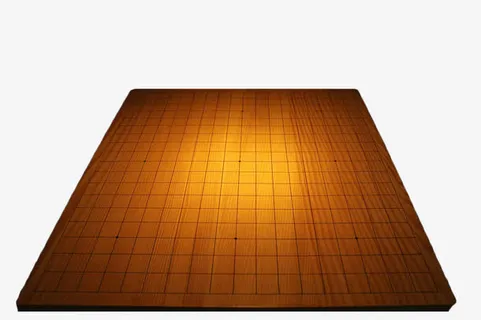 黄色木制围棋棋盘免抠