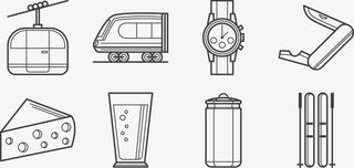 手绘黑色物品免抠