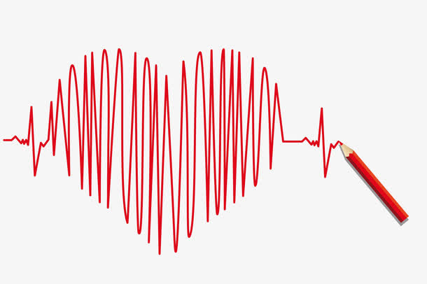 手绘心率跳动免抠