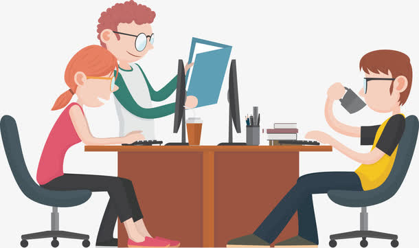 在一起讨论公事的同事免抠