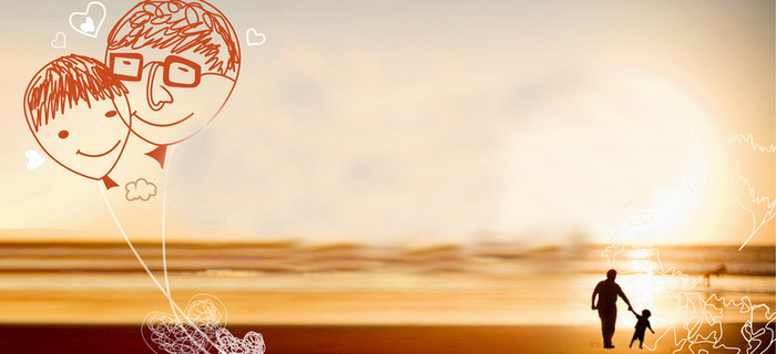 父亲节海边背景banner高清