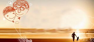 父亲节海边背景banner高清