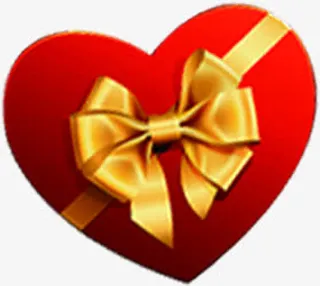 春天红色爱心礼盒免抠