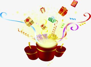 卡通礼盒效果夏日活动免抠