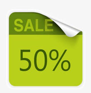 淘宝颜色标签打折箭头  50%免抠