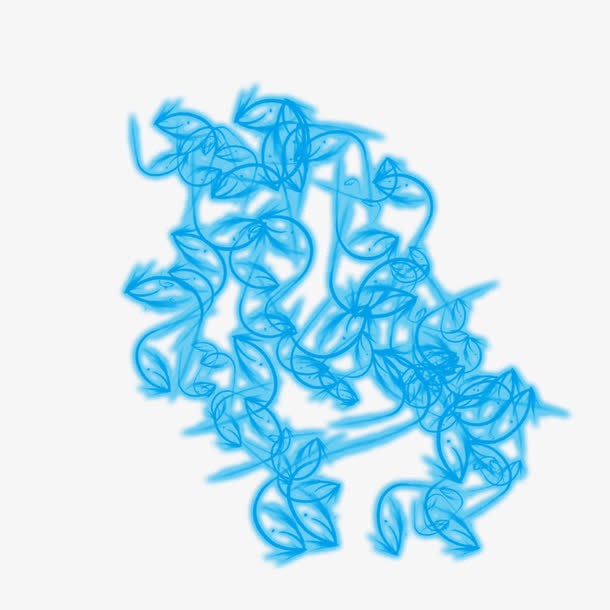 蓝色荧光线条免抠