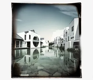 现代水墨江南水乡建筑免抠