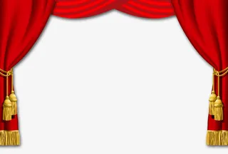 红色帘布年终促销免抠