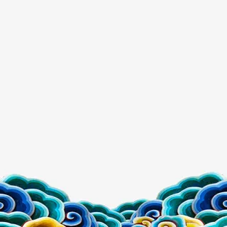 中国风中秋彩色祥云元素免抠