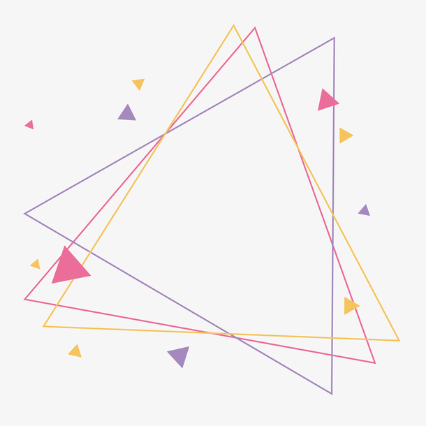 彩色三角矢量细边边框素材免抠免抠