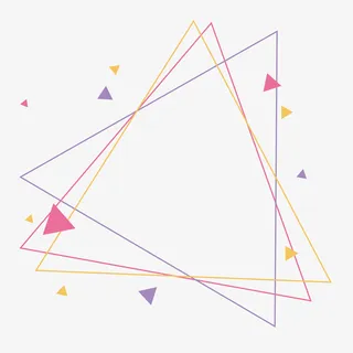 彩色三角矢量细边边框素材免抠免抠