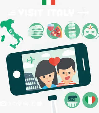 意大利旅游拍照留念免抠