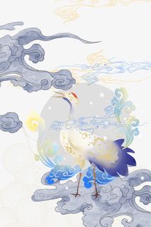 手绘祥云国潮元素免抠