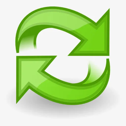 绿色的刷新箭头图标免抠