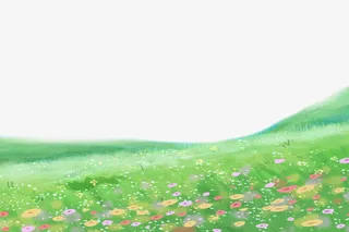 清新手绘草坪草地免抠