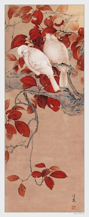 中国名家树叶小鸟画集免抠 中国名家树叶小鸟画集免抠