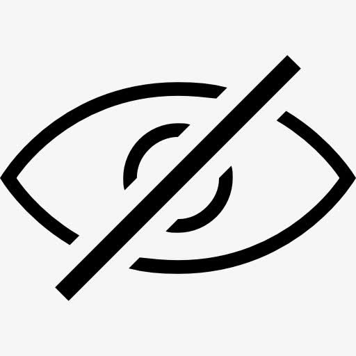 不可见的接口符号一眼斜线上图标免抠