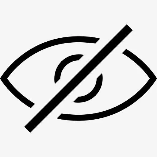 不可见的接口符号一眼斜线上图标免抠
