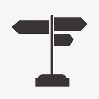 黑色手绘扁平箭头指路牌免抠