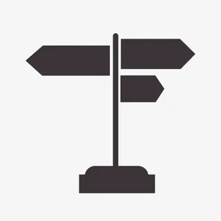 黑色手绘扁平箭头指路牌免抠