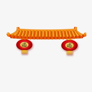 喜庆新年中国风灯笼装饰古典建筑免抠