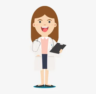 微笑的卡通女医生免抠
